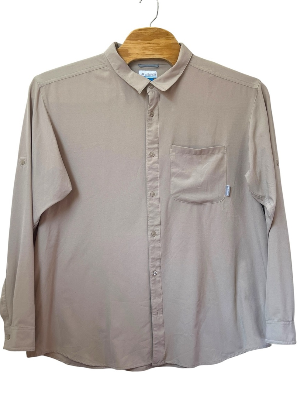 Columbia Men's Button-Down Shirt in Taupe
